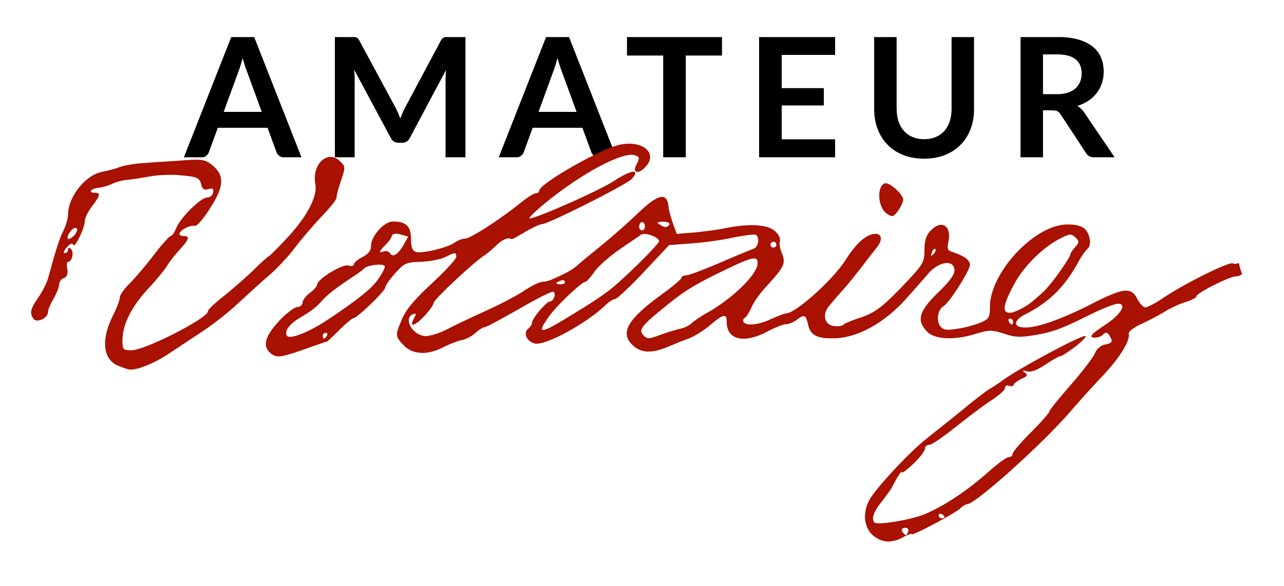 Logo of Amateur Voltaire website consing of the Word Amateur and Voltaire's signature